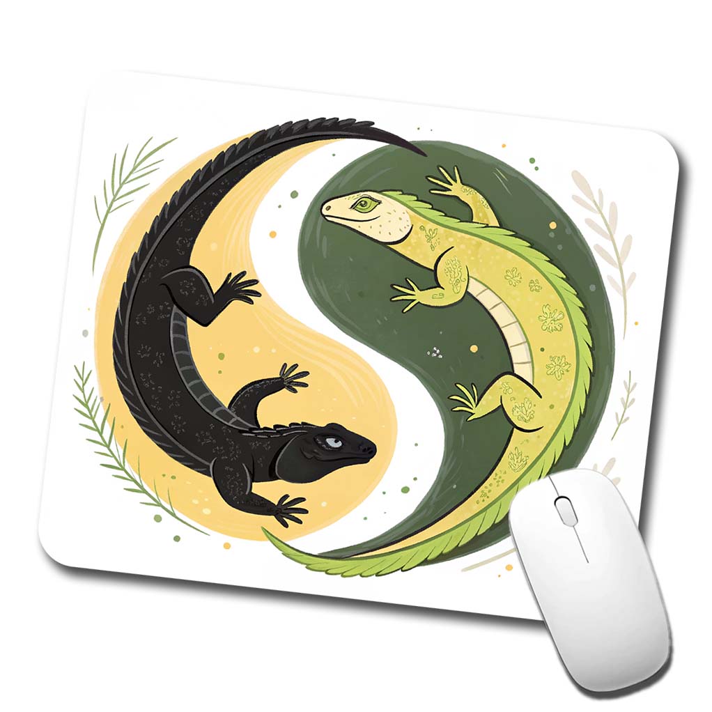 Two Komodo Dragons Yin Yang Low Profile Mouse Pad Mat