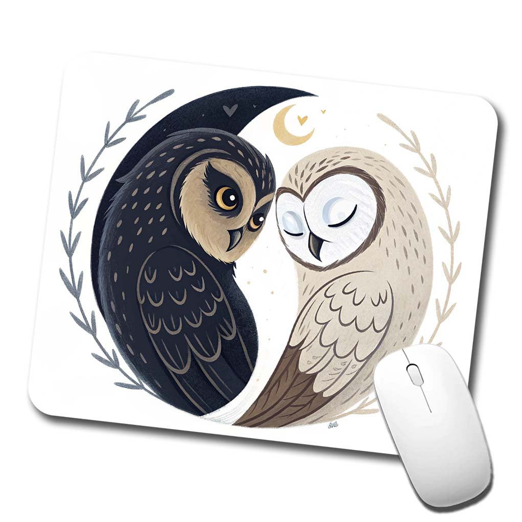 Two Owls Yin Yang Low Profile Mouse Pad Mat