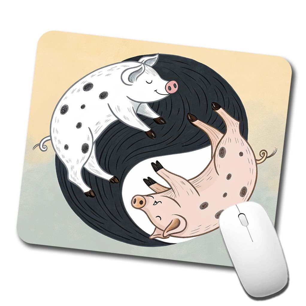 Two Pigs Yin Yang Sweet Low Profile Mouse Pad Mat