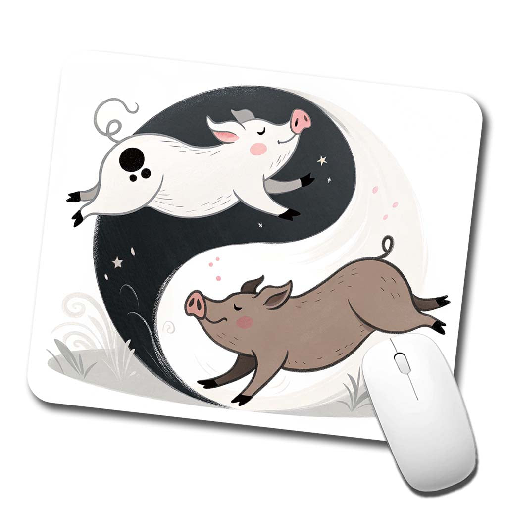 Two Pigs Yin Yang Low Profile Mouse Pad Mat