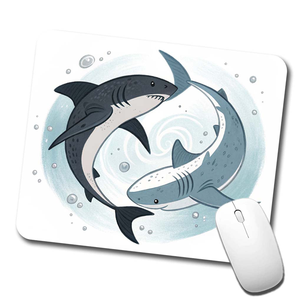 Two Sharks Yin Yang Low Profile Mouse Pad Mat