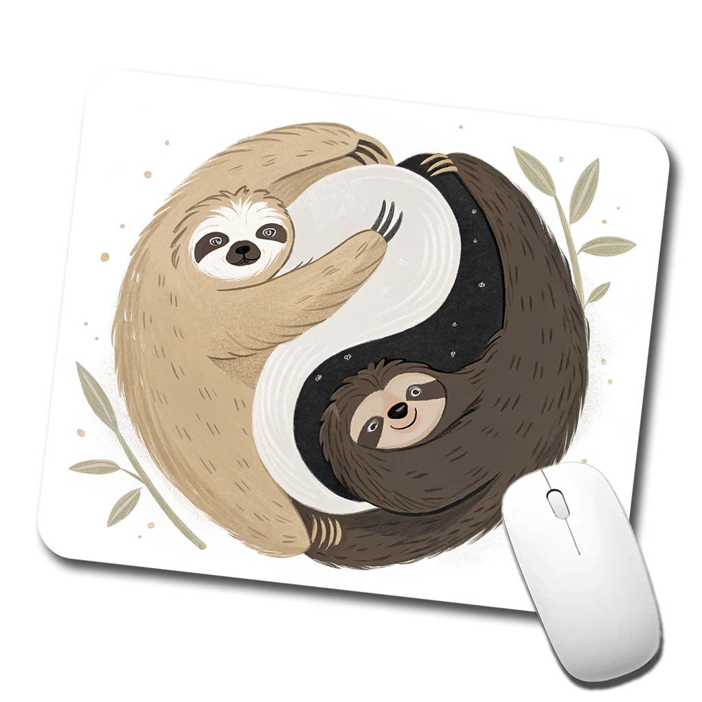 Two Sloths Yin Yang Low Profile Mouse Pad Mat