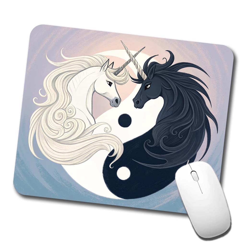 Two Unicorns Yin Yang Low Profile Mouse Pad Mat