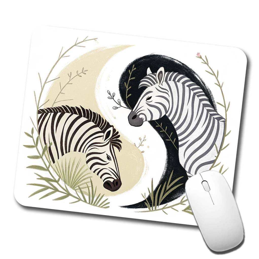 Two Zebras Yin Yang Low Profile Mouse Pad Mat