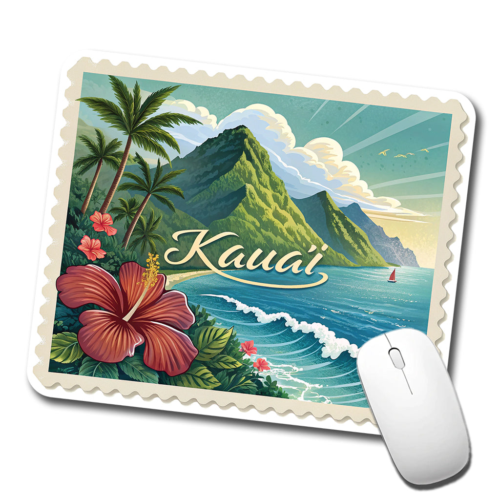 Kaua'i, Hawaii HI Travel City State Stamp Low Profile Mouse Pad Mat