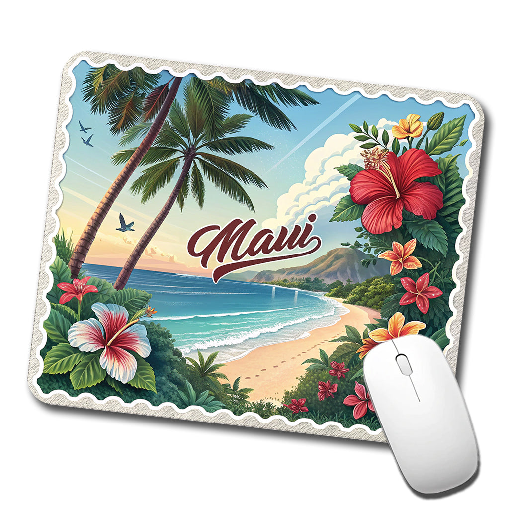 Maui, Hawaii HI Travel City State Stamp Low Profile Mouse Pad Mat