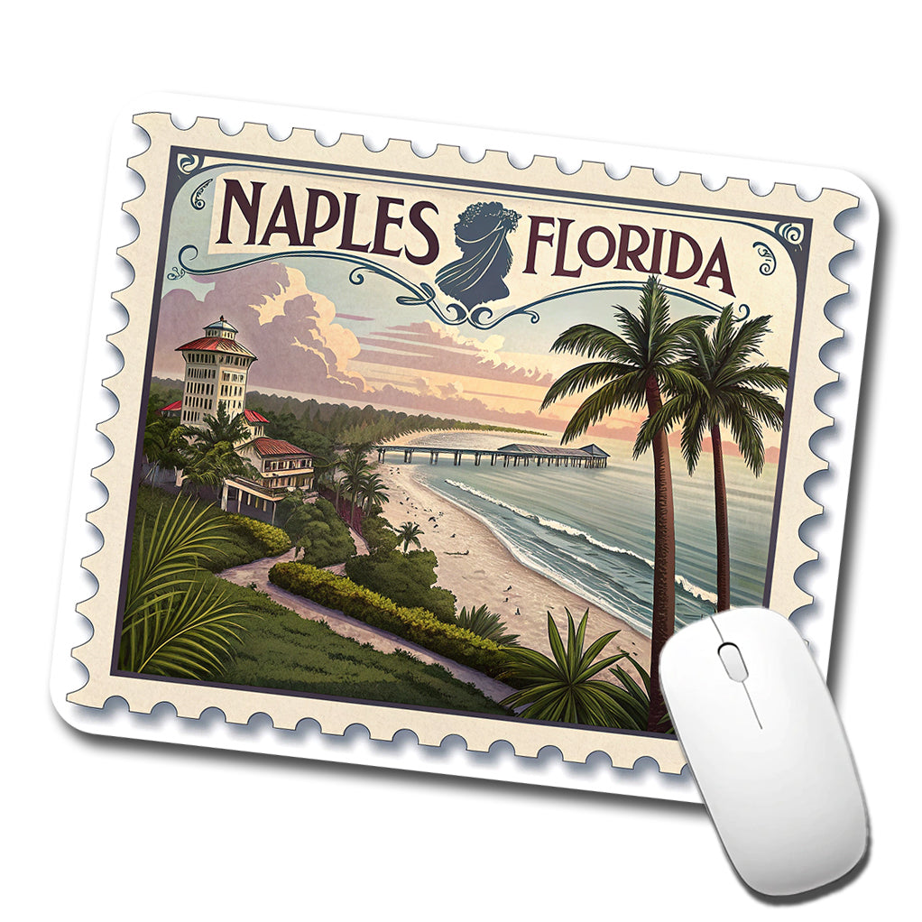 Naples, Florida FL Travel City State Stamp Low Profile Mouse Pad Mat