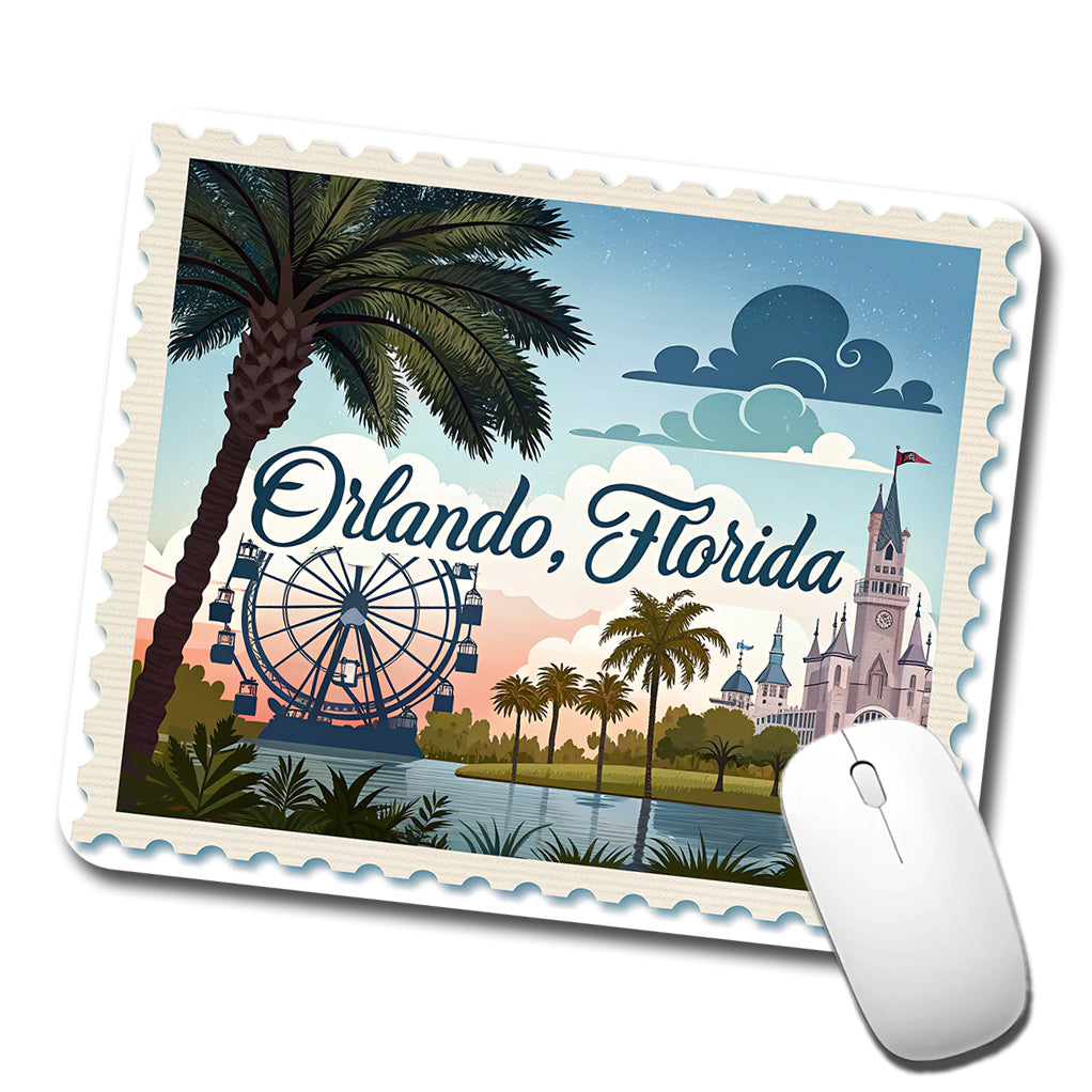 Orlando, Florida FL Travel City State Stamp Low Profile Mouse Pad Mat