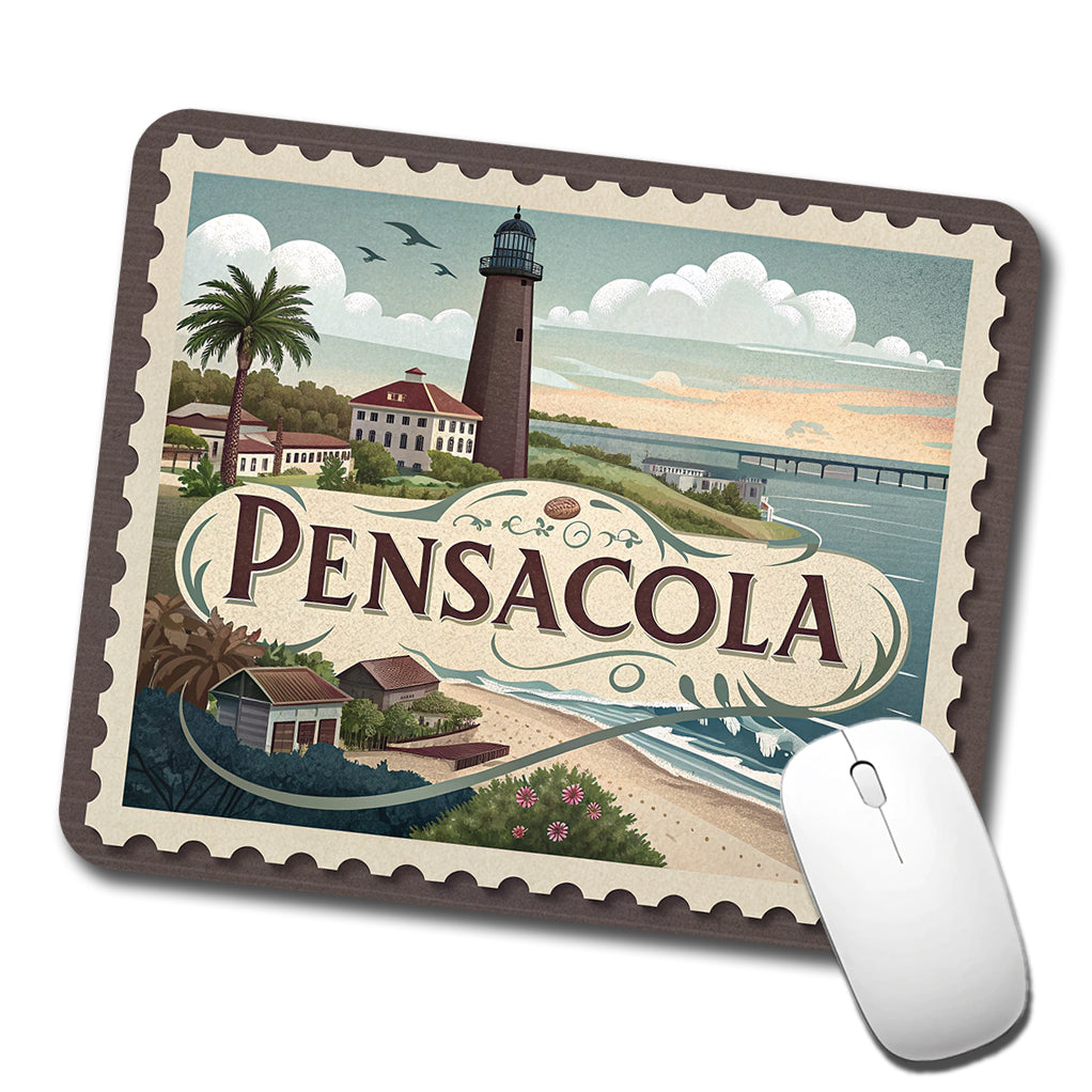 Pensacola, Florida FL Travel City State Stamp Low Profile Mouse Pad Mat