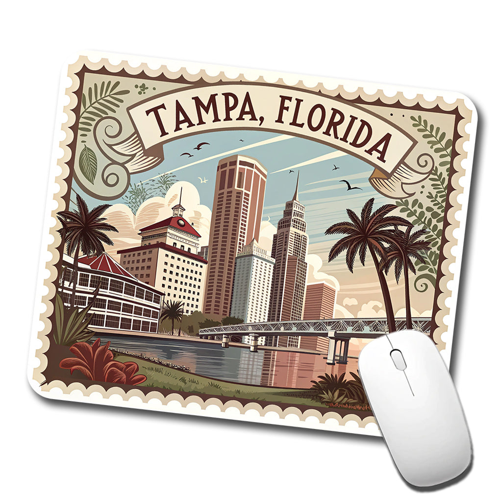 Tampa, Florida FL Travel City State Stamp Low Profile Mouse Pad Mat