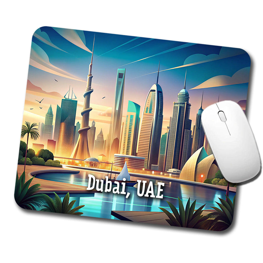 Dubai, UAE Travel City Country Stamp Low Profile Mouse Pad Mat