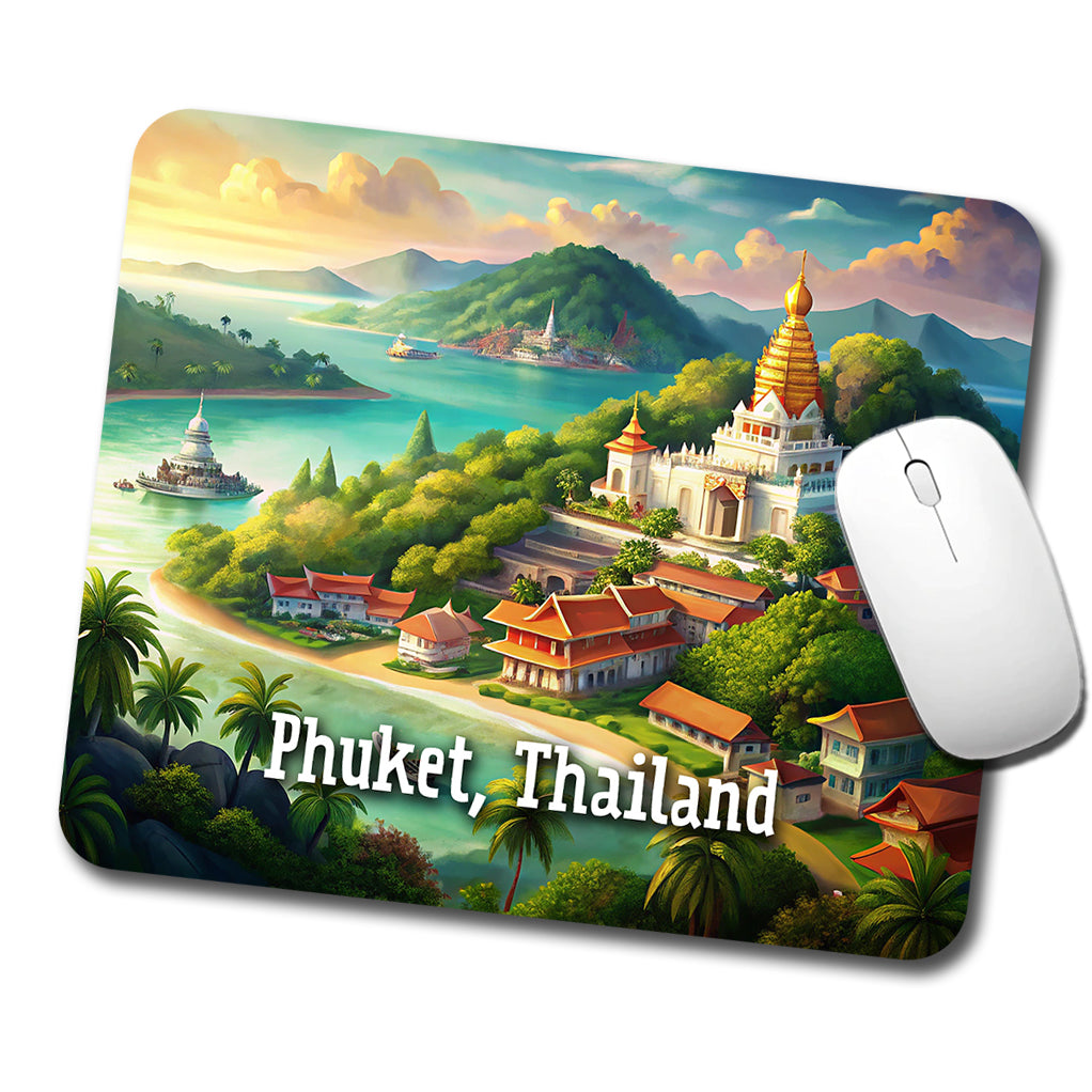 Phuket, Thailand Travel City Country Stamp Low Profile Mouse Pad Mat