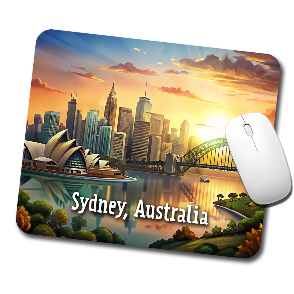 Sydney, Australia Travel City Country Stamp Low Profile Mouse Pad Mat