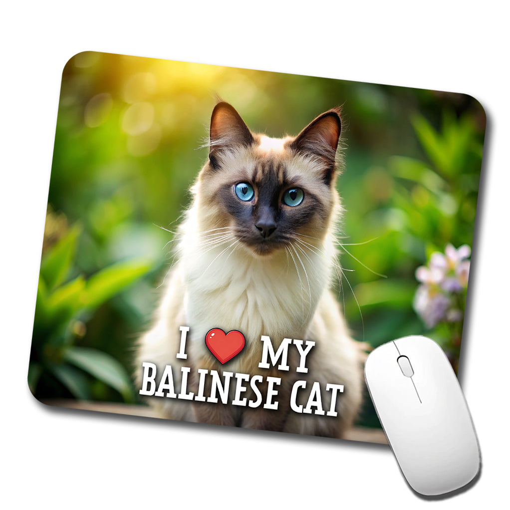 I Love My Balinese Cat Heart Low Profile Mouse Pad Mat