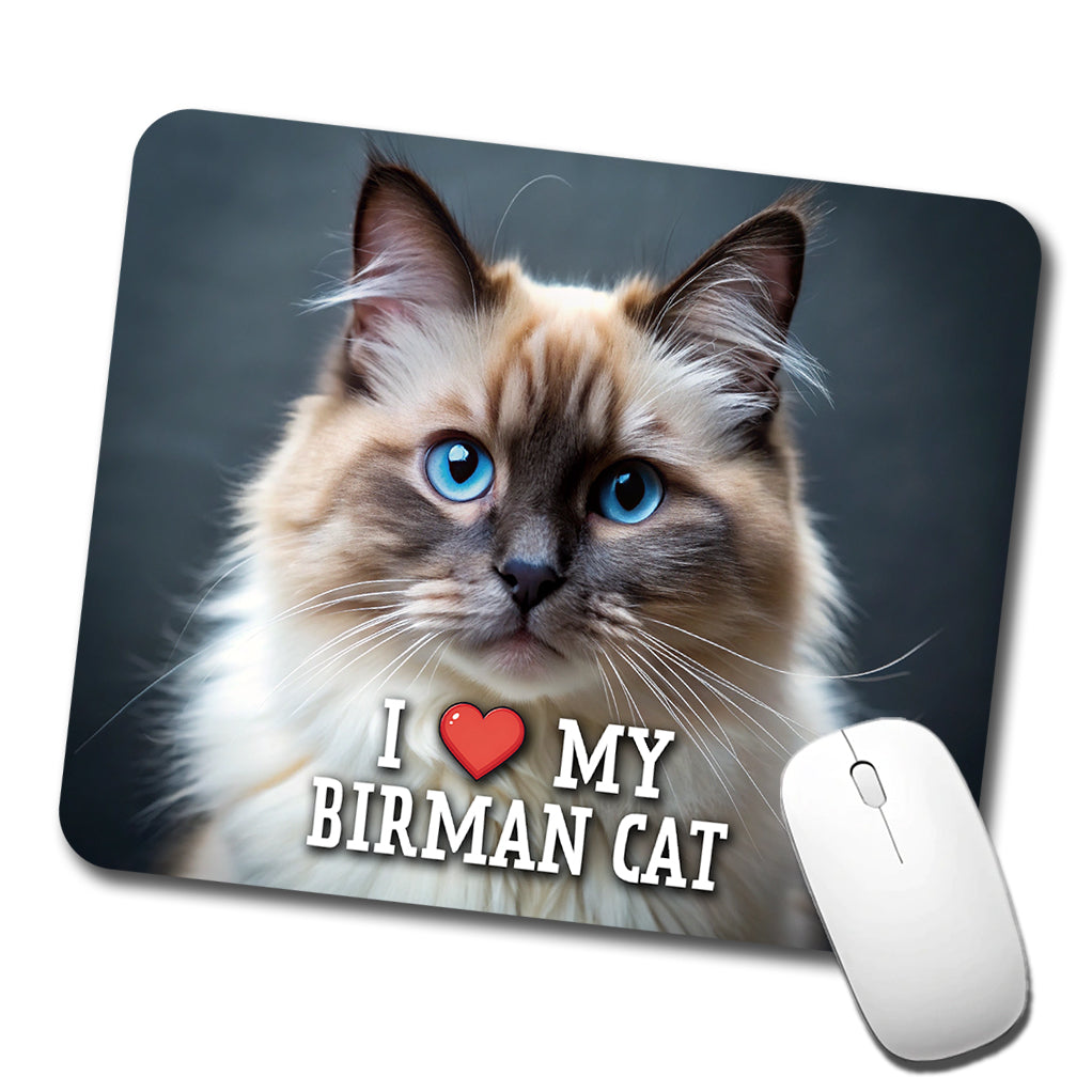 I Love My Birman Cat Heart Low Profile Mouse Pad Mat
