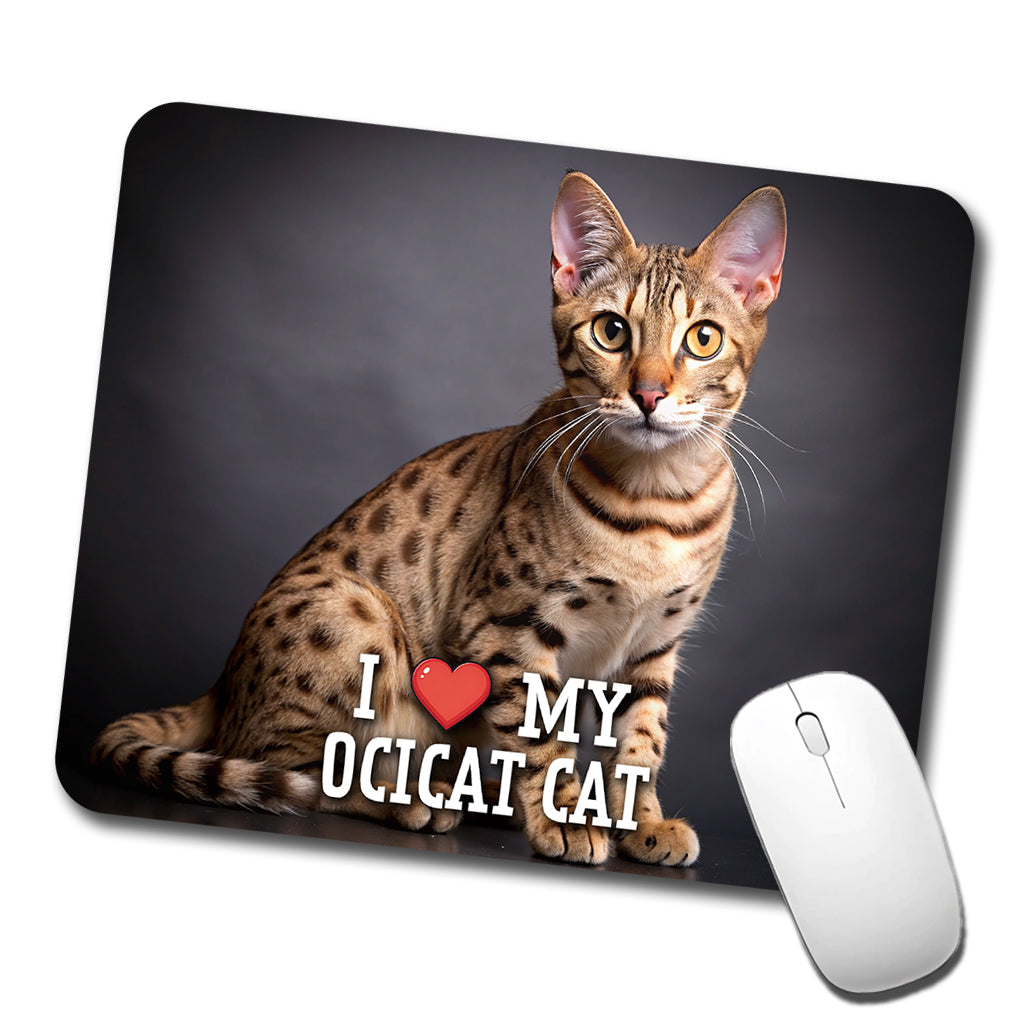 I Love My Ocicat Cat Heart Low Profile Mouse Pad Mat