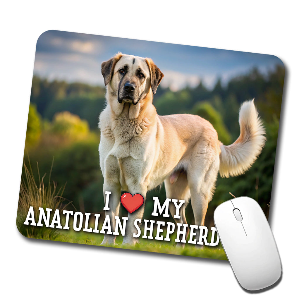 I Love My Anatolian Shepherd Dog Heart Low Profile Mouse Pad Mat