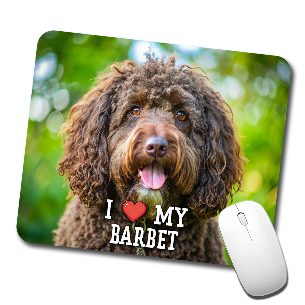 I Love My Barbet Dog Heart Low Profile Mouse Pad Mat