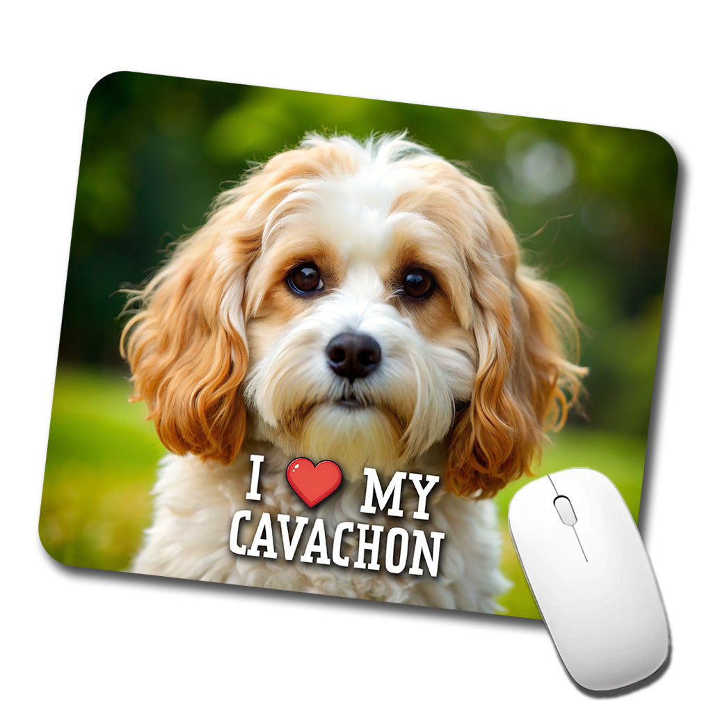 I Love My Cavachon Dog Heart Low Profile Mouse Pad Mat