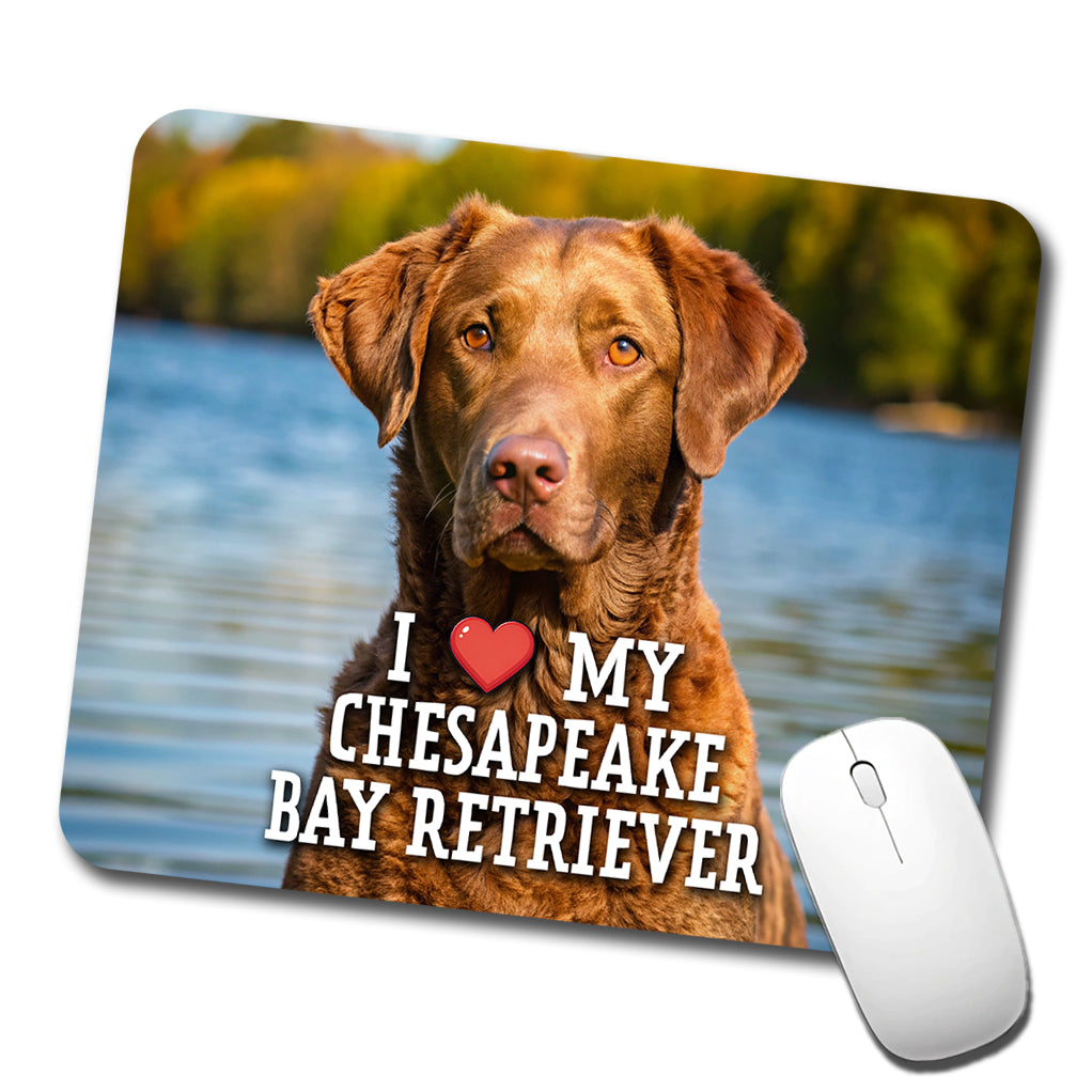 I Love My Chesapeake Bay Retriever Dog Heart Low Profile Mouse Pad Mat
