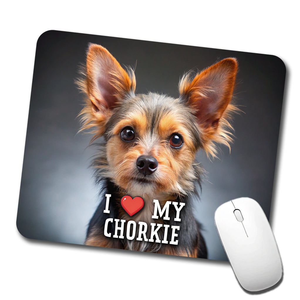 I Love My Chorkie Dog Heart Low Profile Mouse Pad Mat