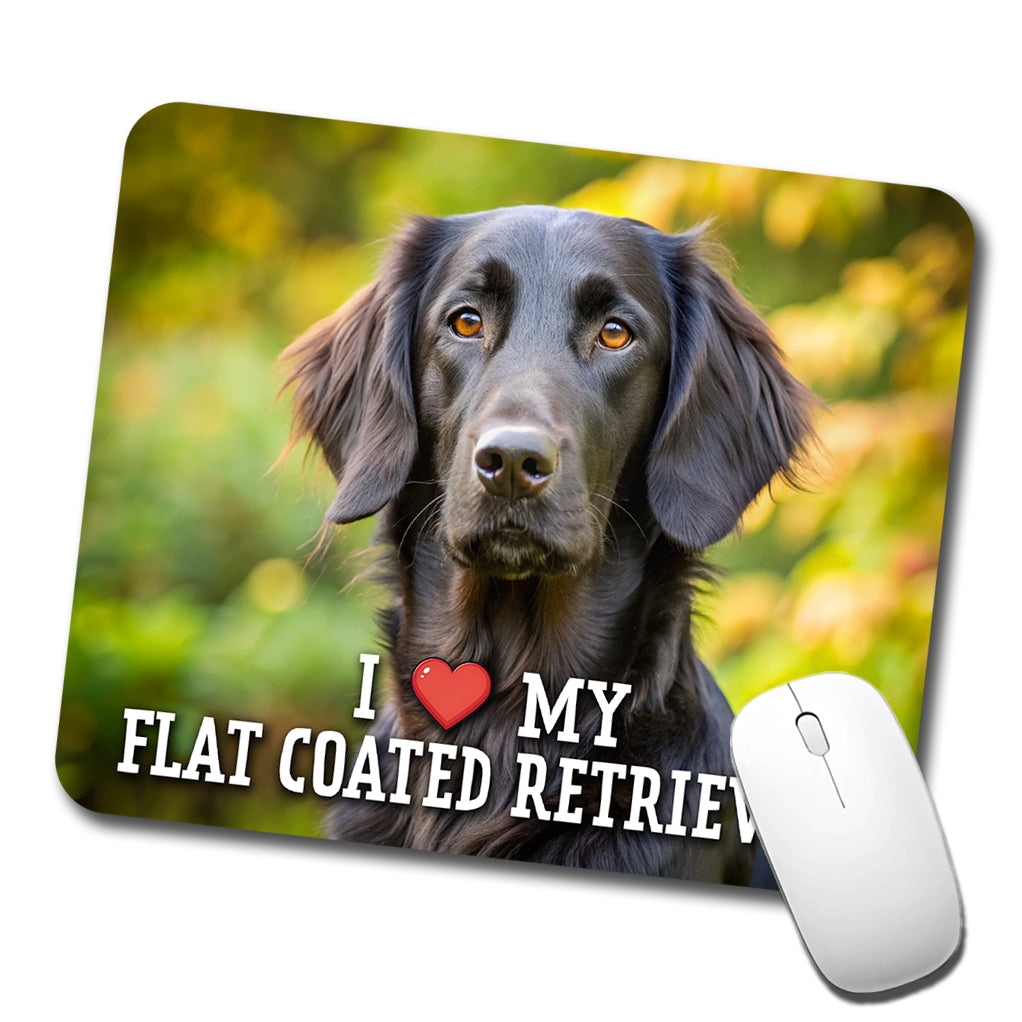 I Love My Flat Coated Retriever Dog Heart Low Profile Mouse Pad Mat