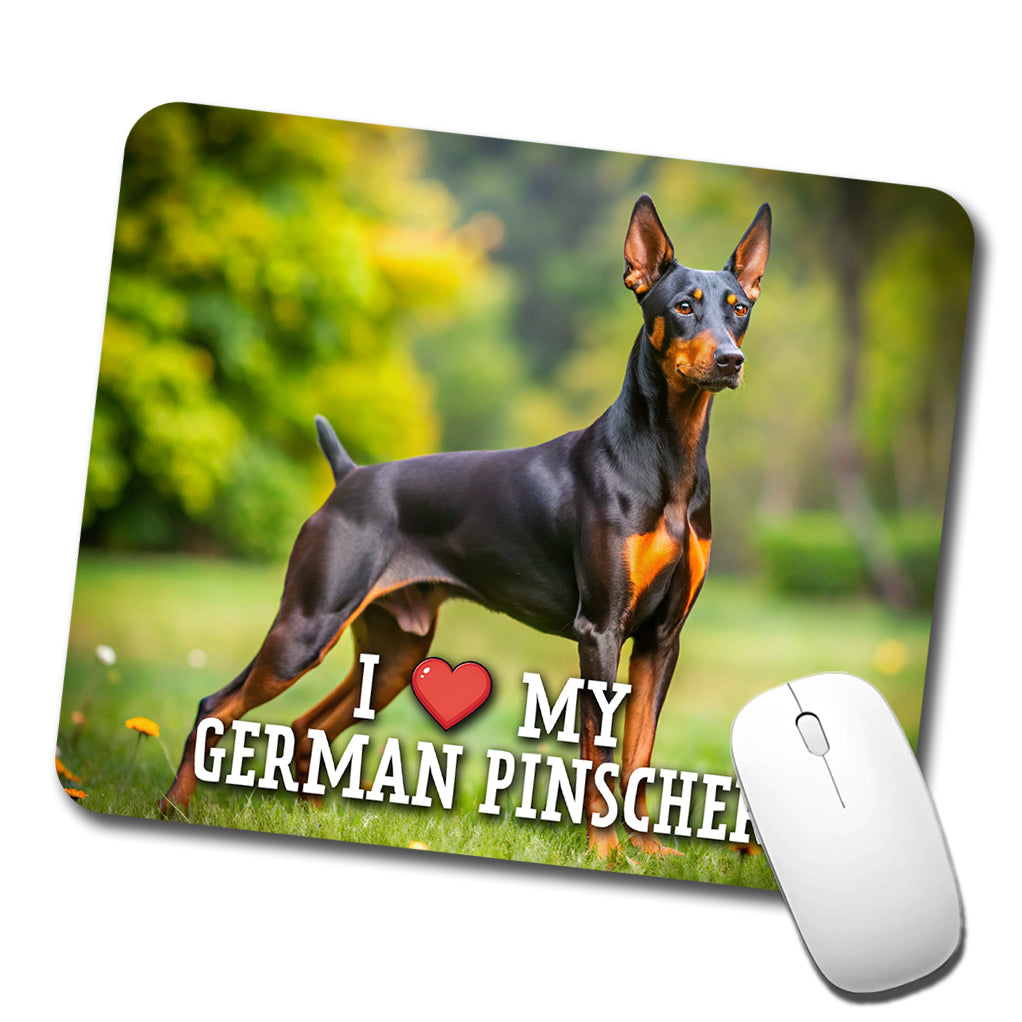 I Love My German Pinscher Dog Heart Low Profile Mouse Pad Mat