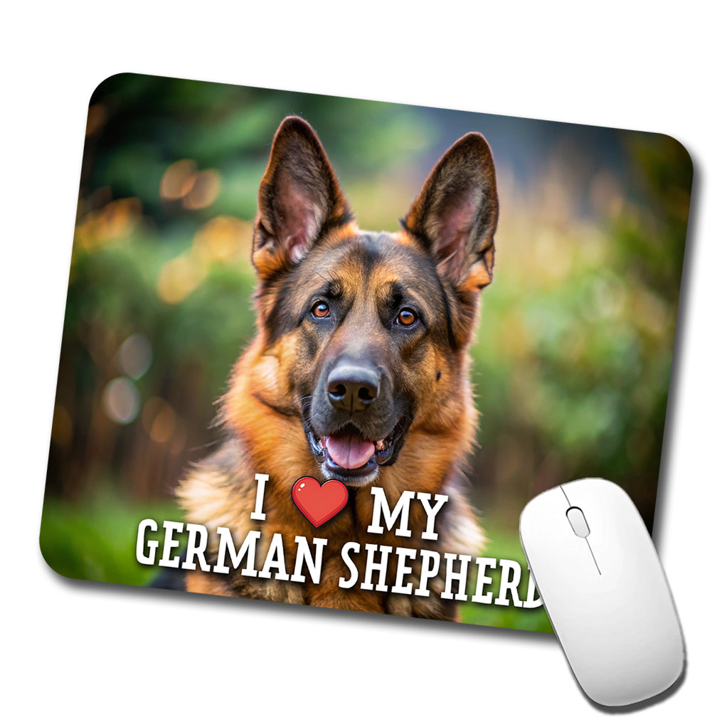I Love My German Shepherd Dog Heart Low Profile Mouse Pad Mat