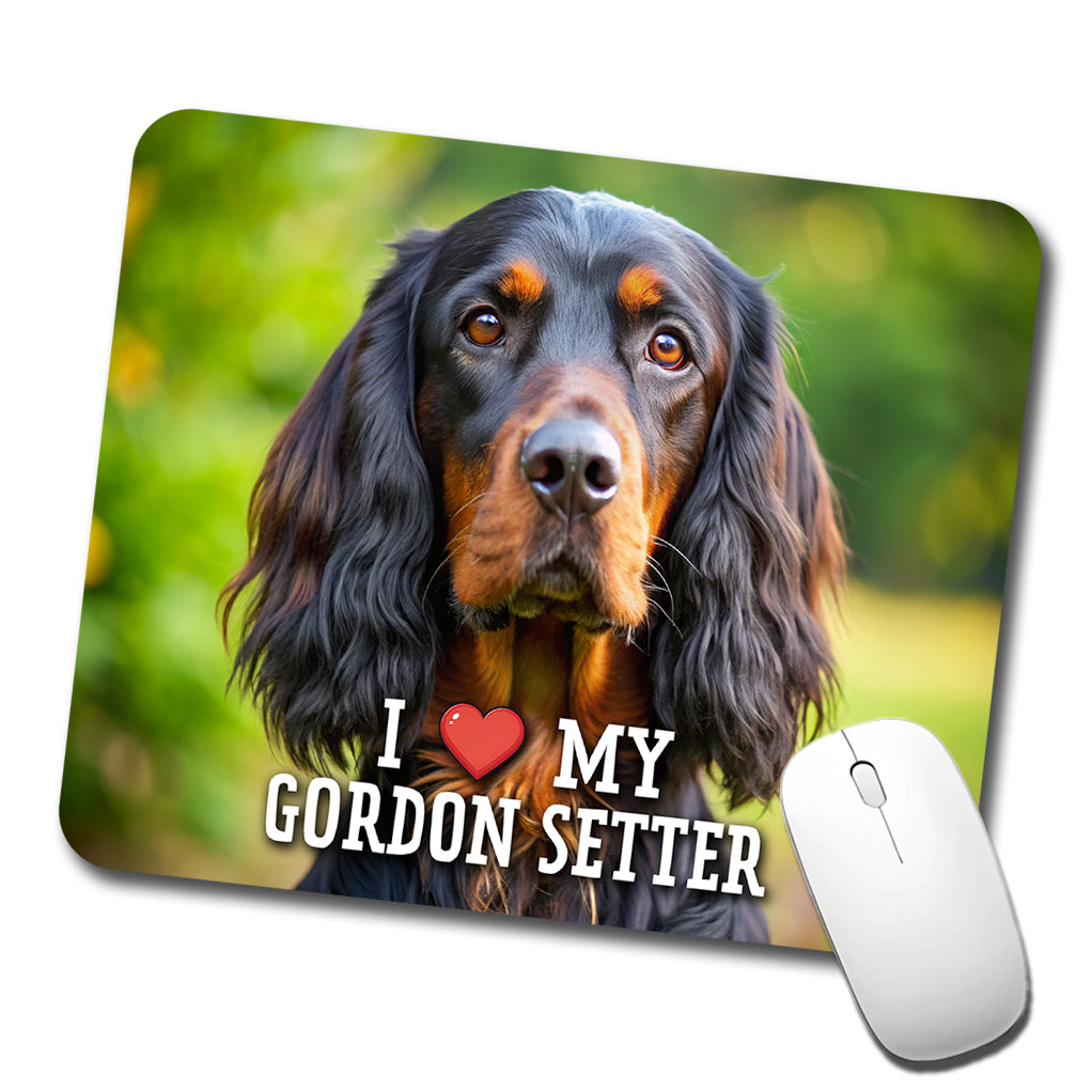 I Love My Gordon Setter Dog Heart Low Profile Mouse Pad Mat