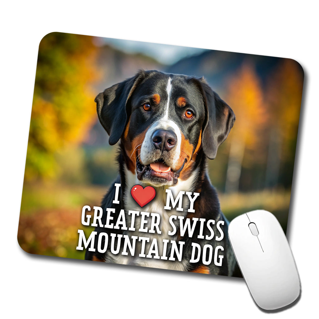 I Love My Greater Swiss Mountain Dog Heart Low Profile Mouse Pad Mat