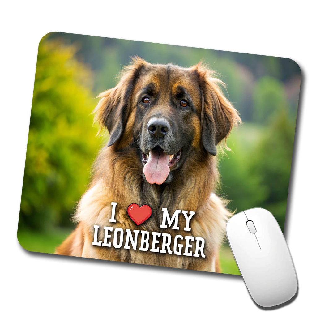 I Love My Leonberger Dog Heart Low Profile Mouse Pad Mat