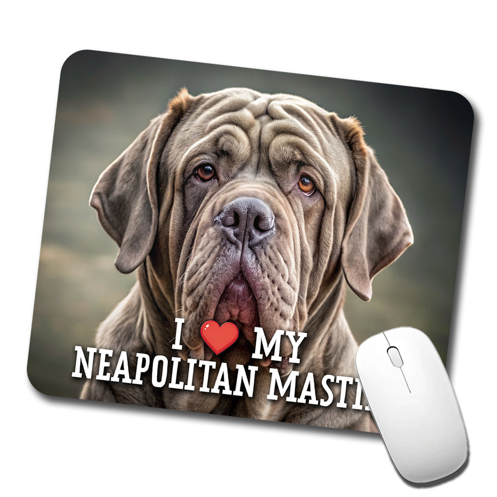 I Love My Neapolitan Mastiff Dog Heart Low Profile Mouse Pad Mat