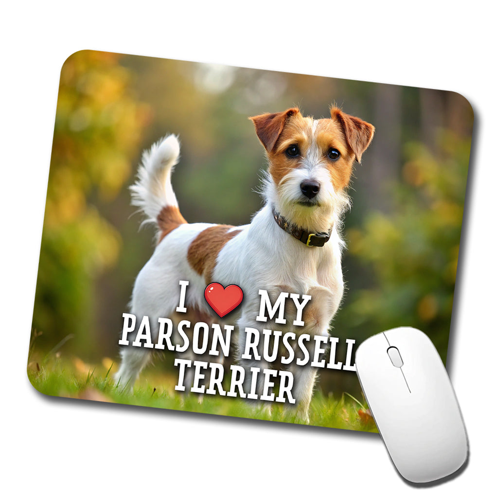 I Love My Parson Russell Terrier Dog Heart Low Profile Mouse Pad Mat