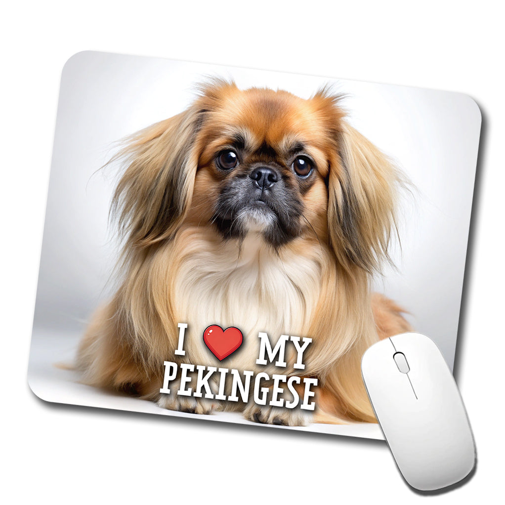 I Love My Pekingese Dog Heart Low Profile Mouse Pad Mat