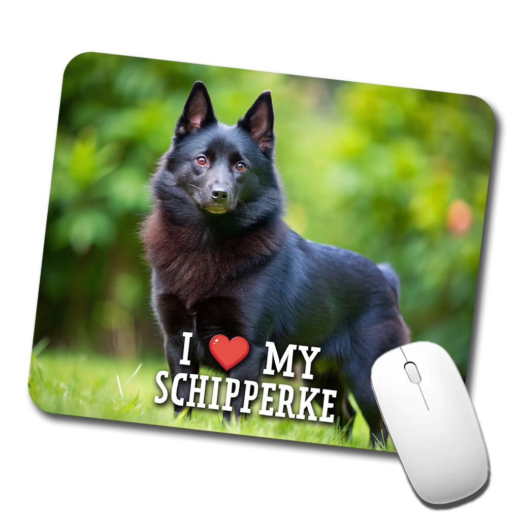 I Love My Schipperke Dog Heart Low Profile Mouse Pad Mat