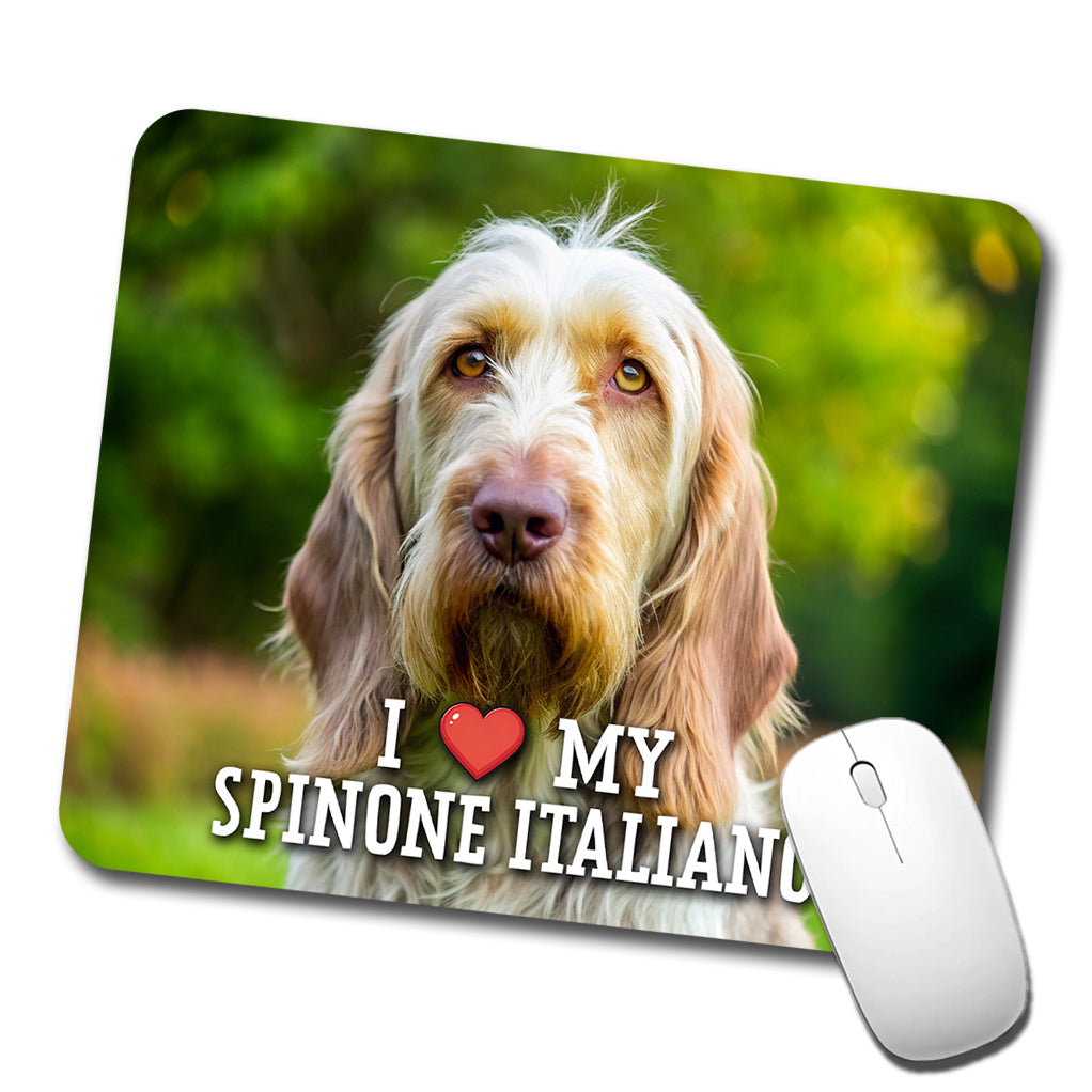 I Love My Spinone Italiano Dog Heart Low Profile Mouse Pad Mat