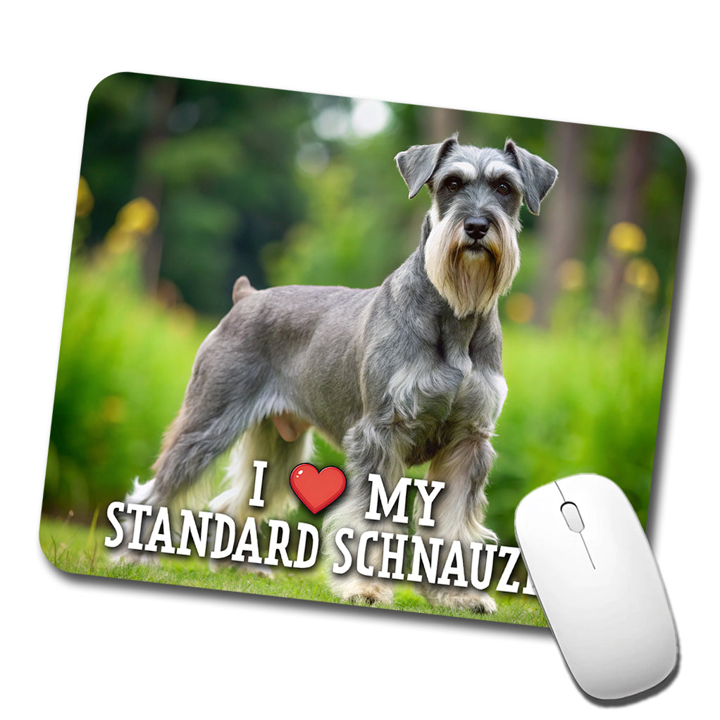 I Love My Standard Schnauzer Dog Heart Low Profile Mouse Pad Mat