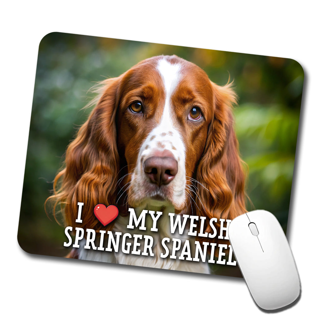 I Love My Welsh Springer Spaniel Dog Heart Low Profile Mouse Pad Mat