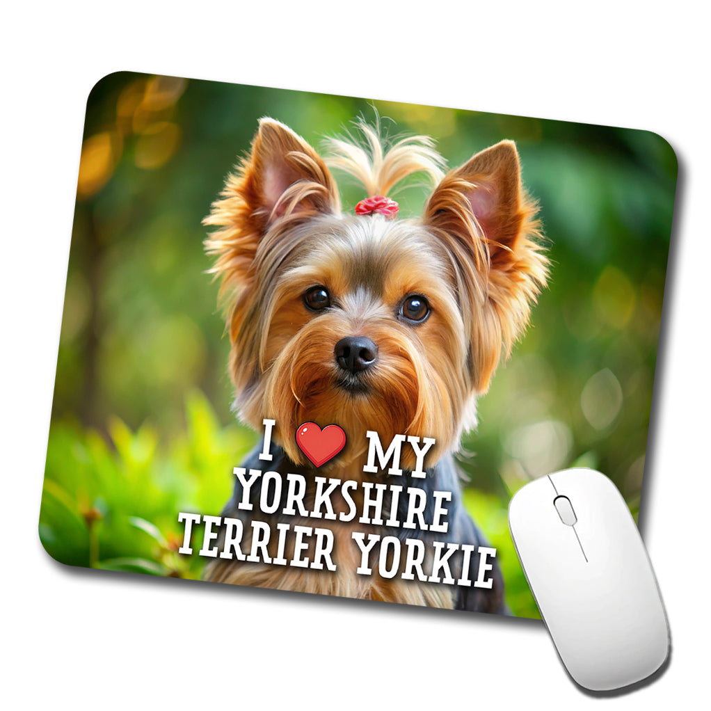 I Love My Yorkshire Terrier Yorkie Dog Heart Low Profile Mouse Pad Mat