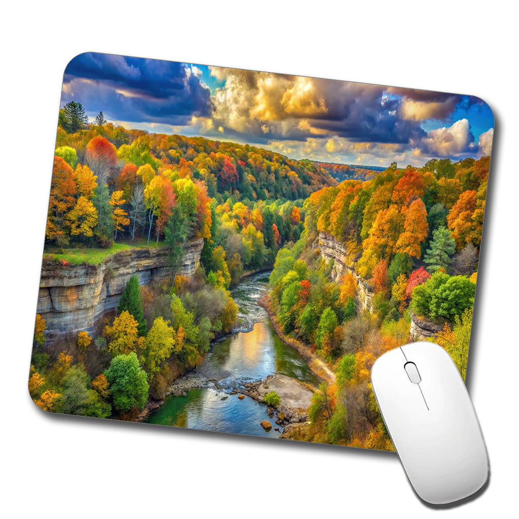 Cuyahoga Valley National Park Ohio Watercolor Style Low Profile Mouse Pad Mat