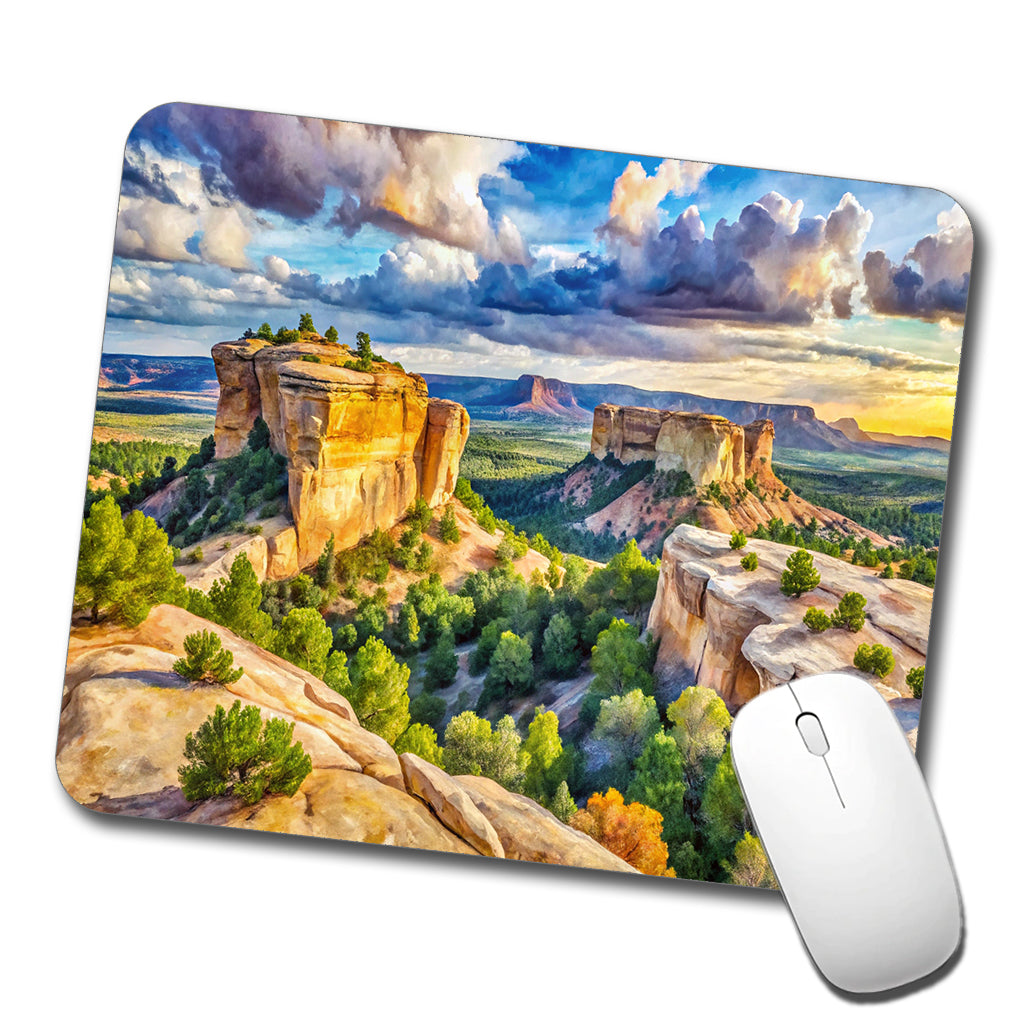 El Malpais National Monument New Mexico Watercolor Style Low Profile Mouse Pad Mat