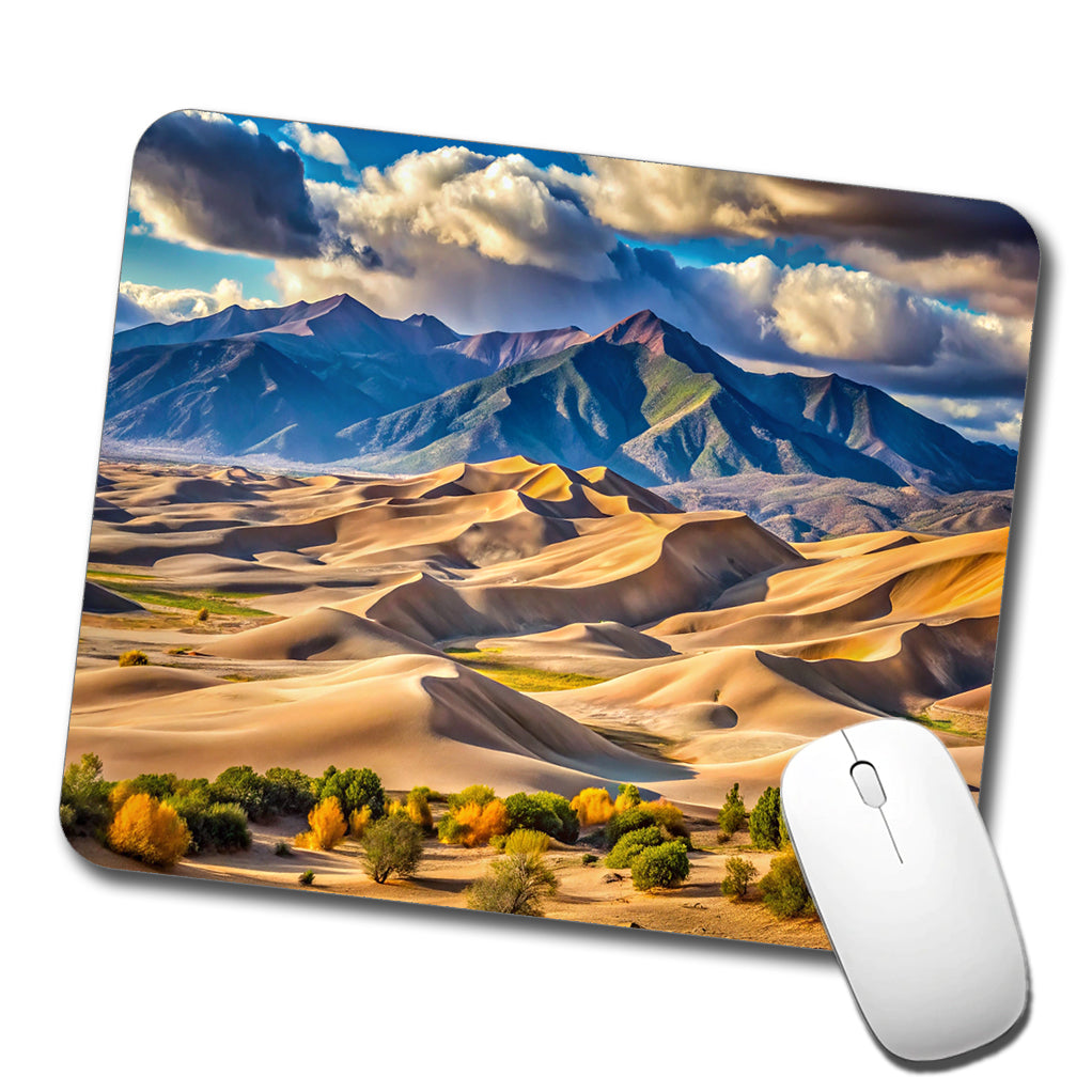 Great Sand Dunes National Park Colorado Watercolor Style Low Profile Mouse Pad Mat