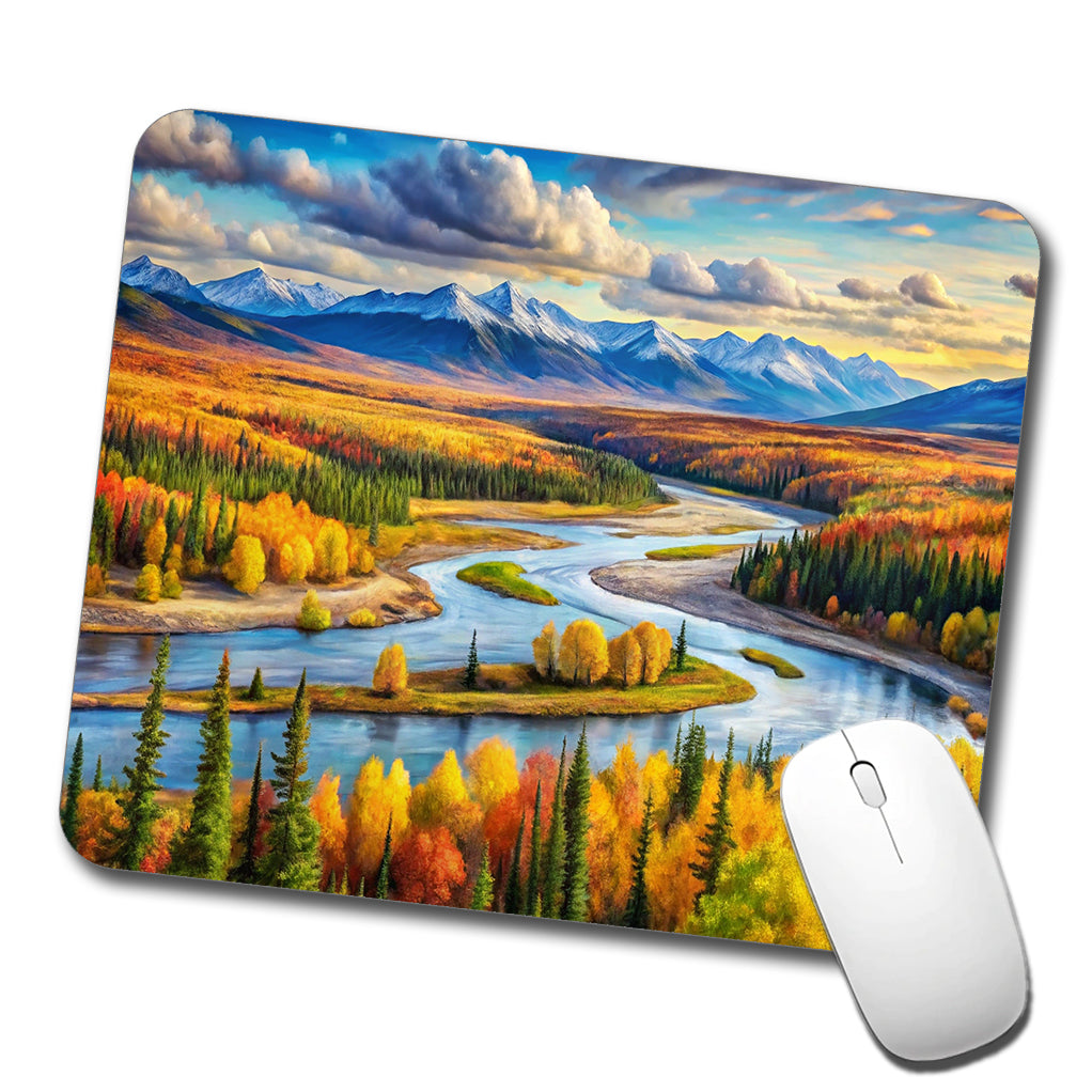 Kobuk Valley National Park Alaska Watercolor Style Low Profile Mouse Pad Mat