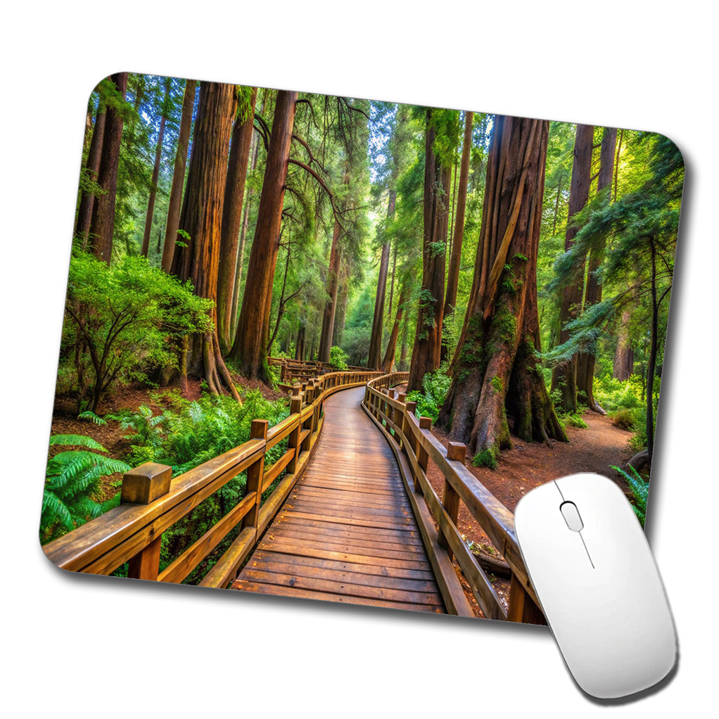 Muir Woods National Monument California Watercolor Style Low Profile Mouse Pad Mat