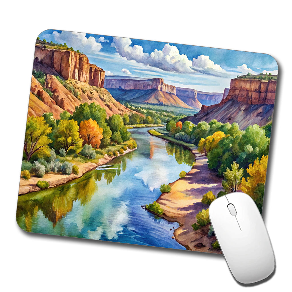 Rio Grande del Norte National Monument New Mexico Watercolor Style Low Profile Mouse Pad Mat
