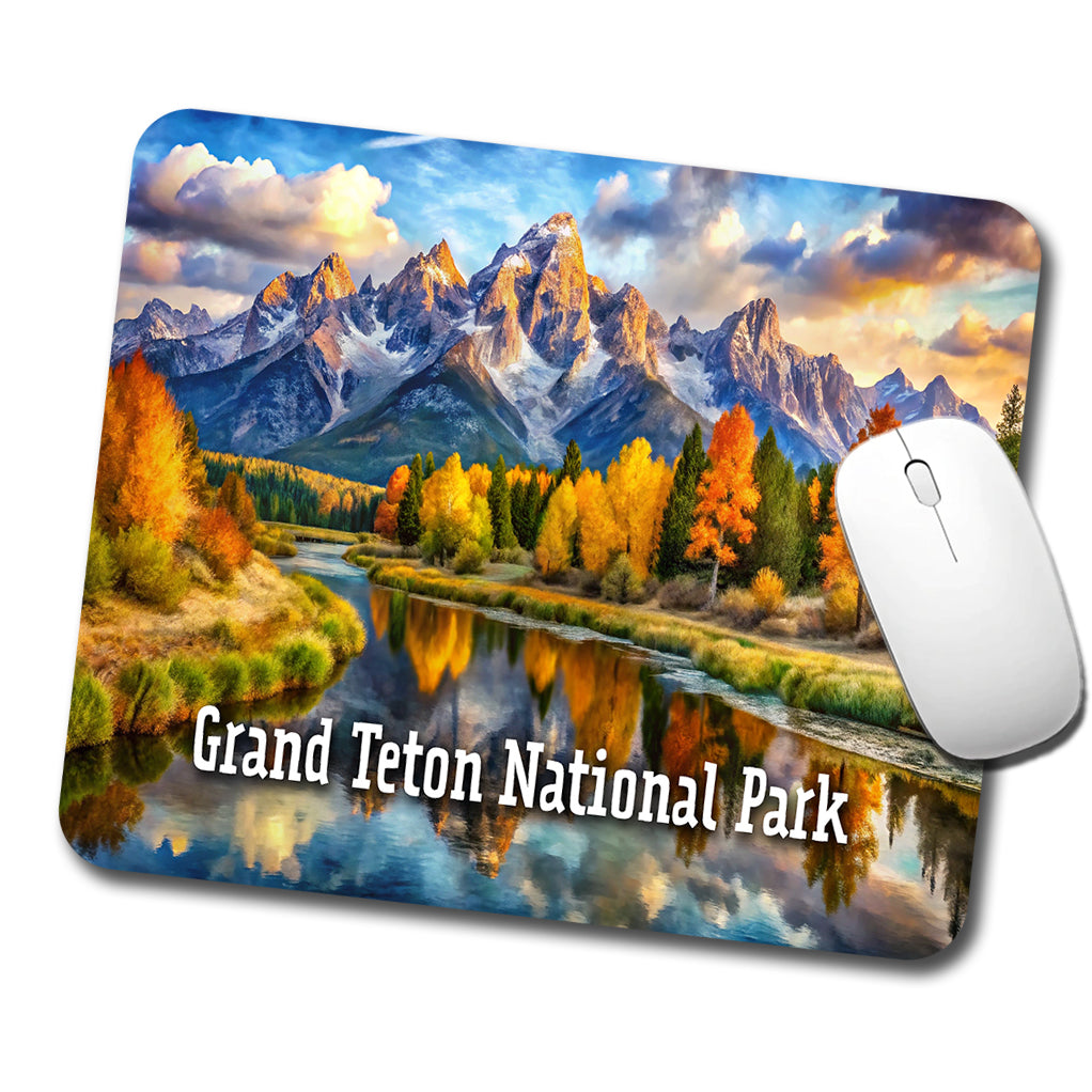 Grand Teton National Park Wyoming Low Profile Mouse Pad Mat