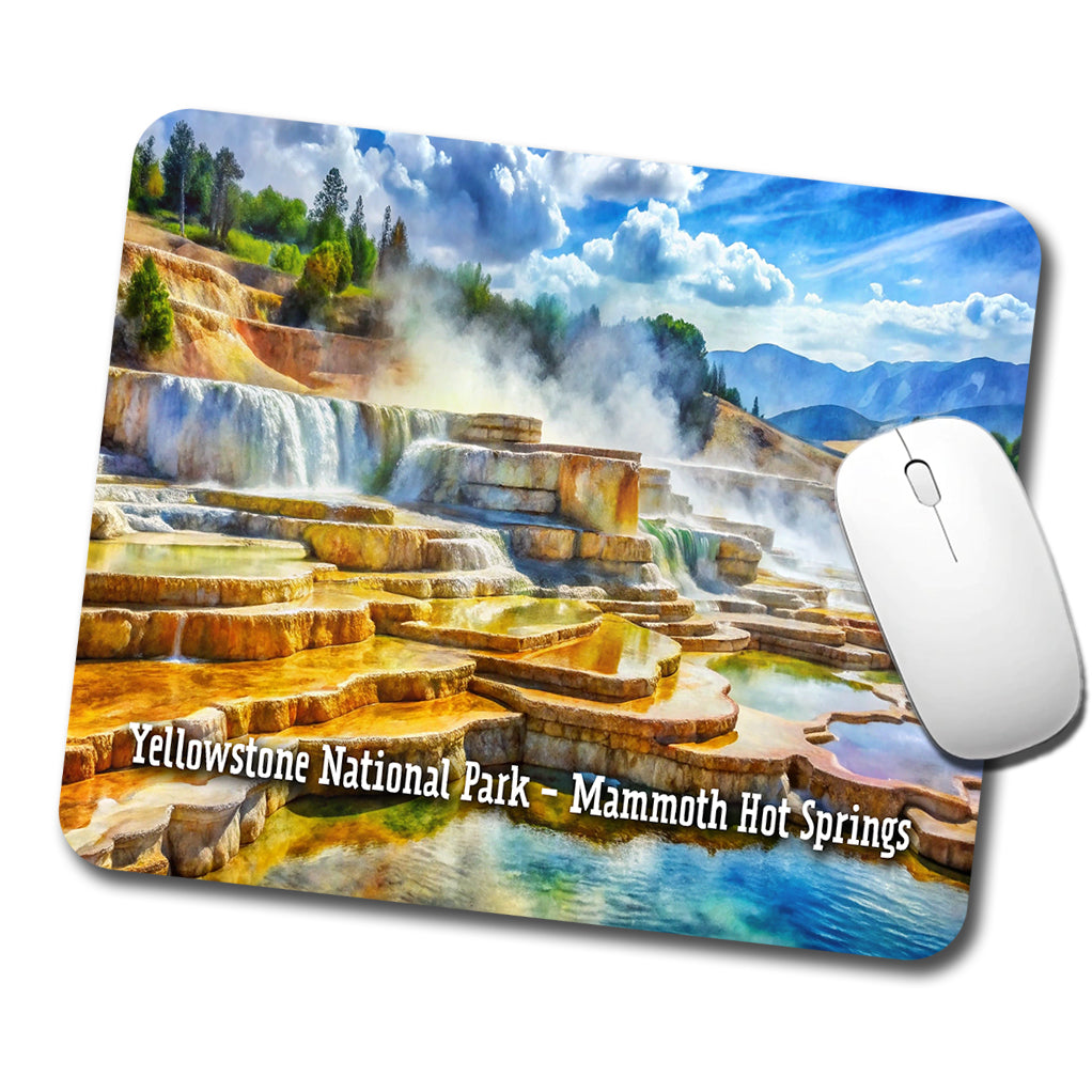 Yellowstone National Park Mammoth Hot Springs Low Profile Mouse Pad Mat