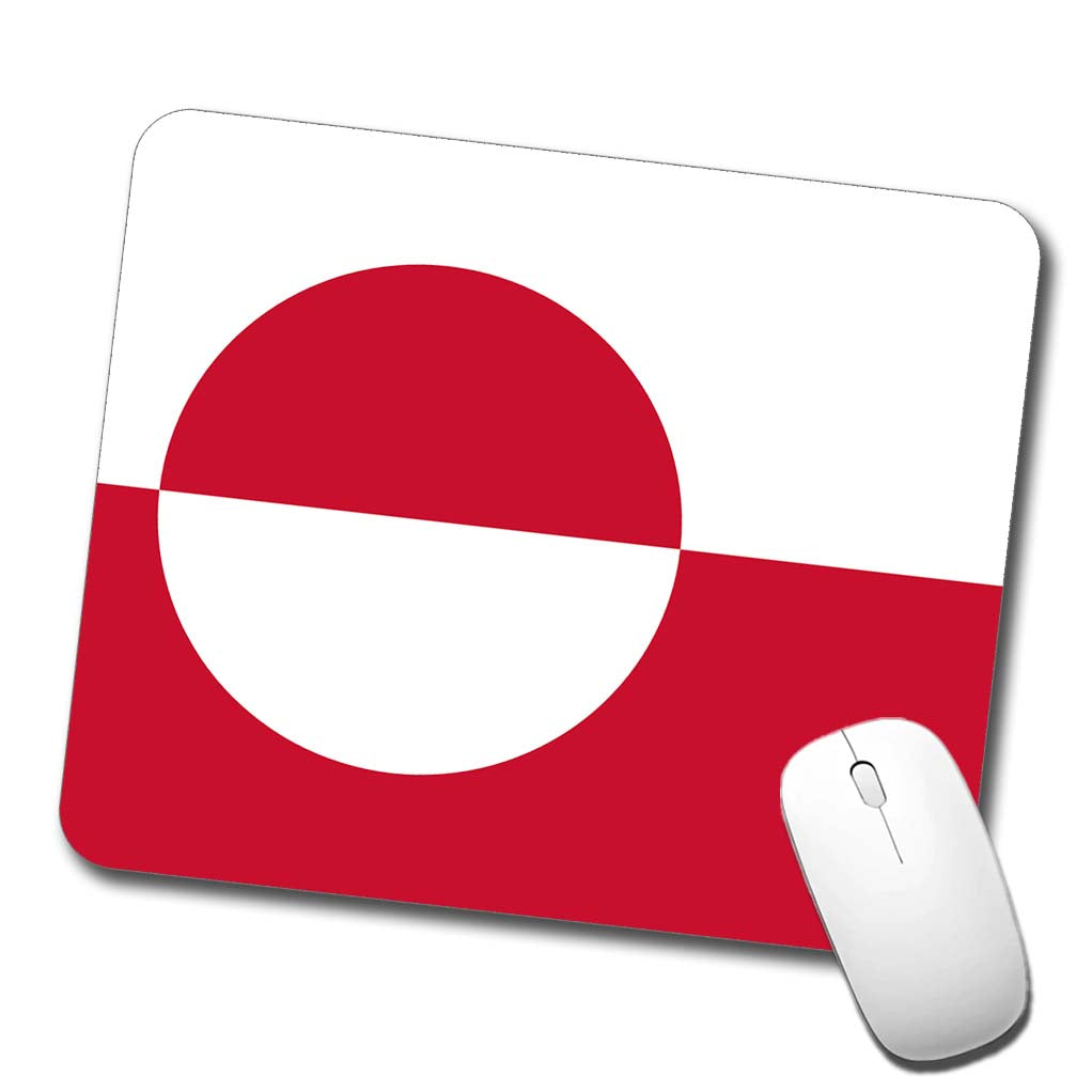 Greenland Country Flag Low Profile Mouse Pad Mat