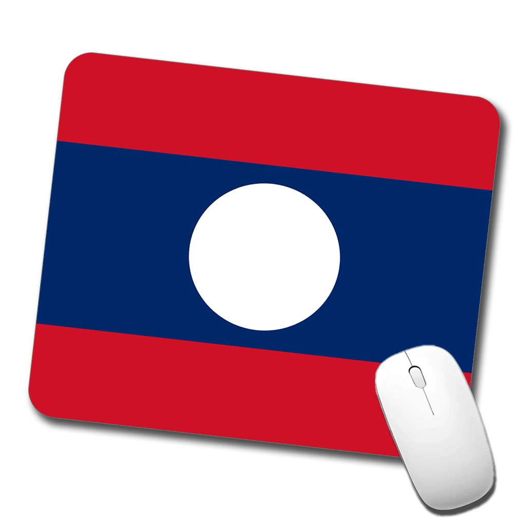 Lao People's Democratic Republic Country Flag Low Profile Mouse Pad Mat