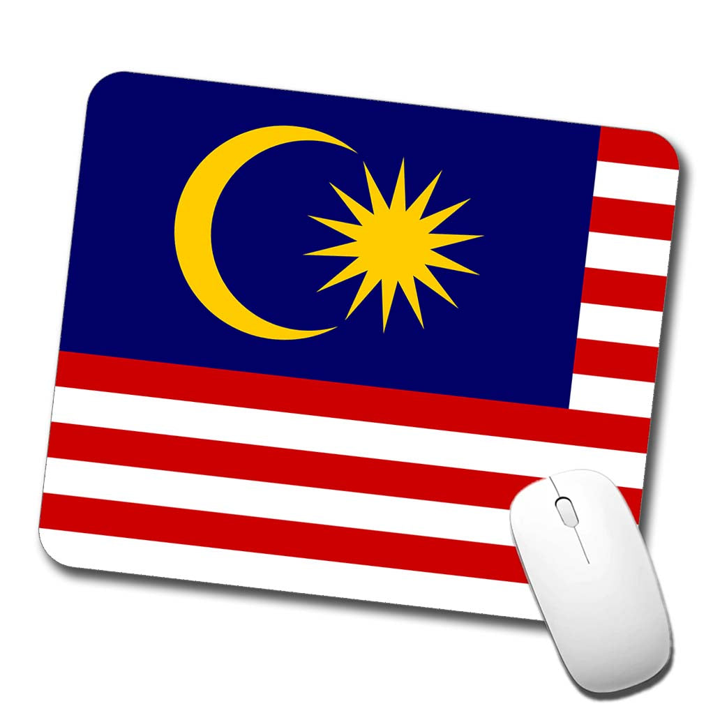 Malaysia Country Flag Low Profile Mouse Pad Mat